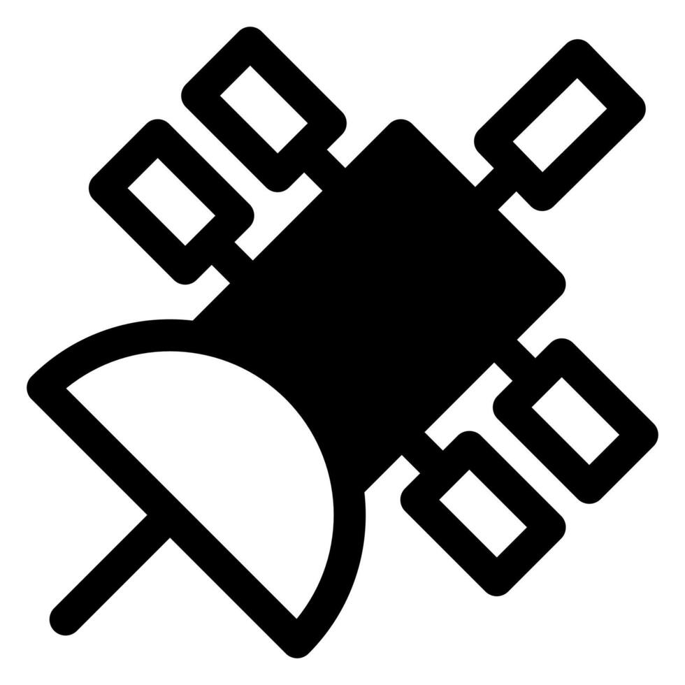 satellite glyph icon illustration isolated on white background vector