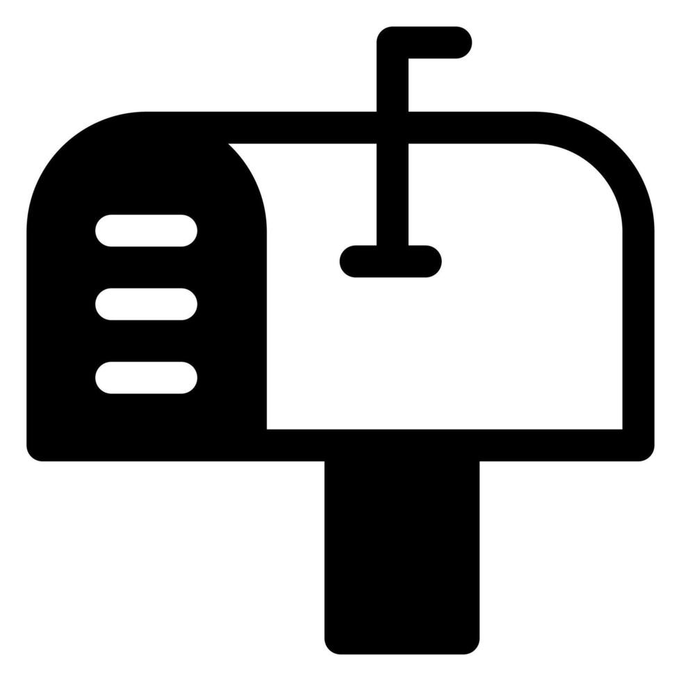 mailbox glyph icon illustration isolated on white background vector