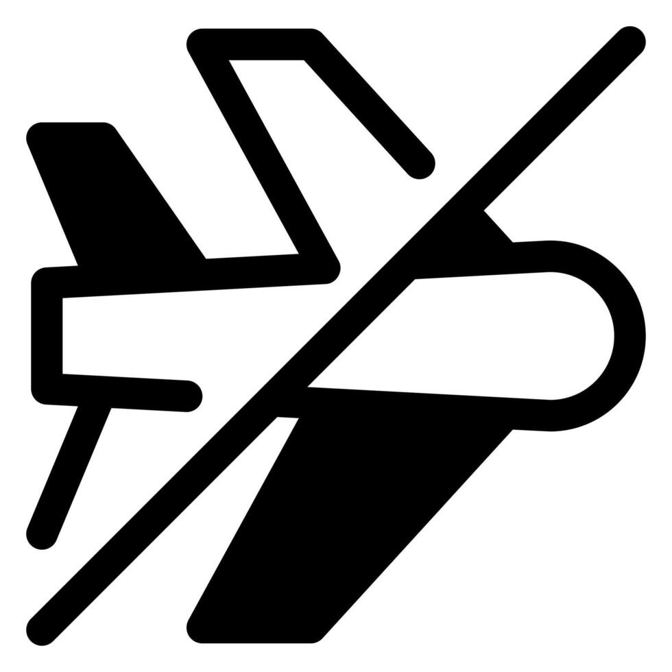 airplane glyph icon illustration isolated on white background vector