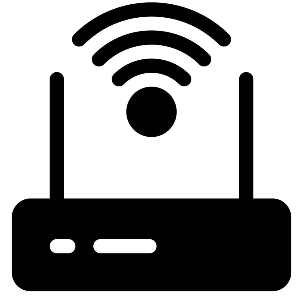 router glyph icon illustration isolated on white background vector