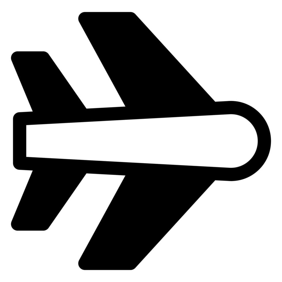 airplane glyph icon illustration isolated on white background vector