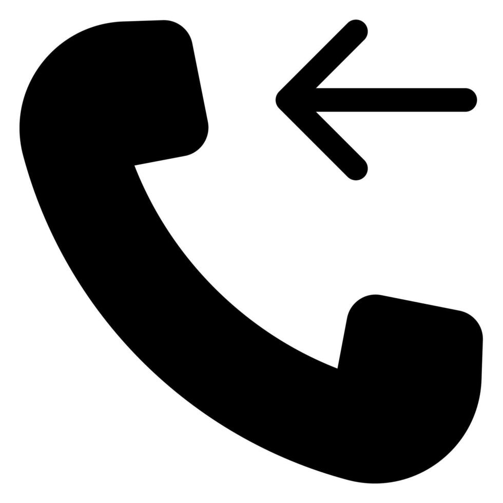 missed call glyph icon illustration isolated on white background vector