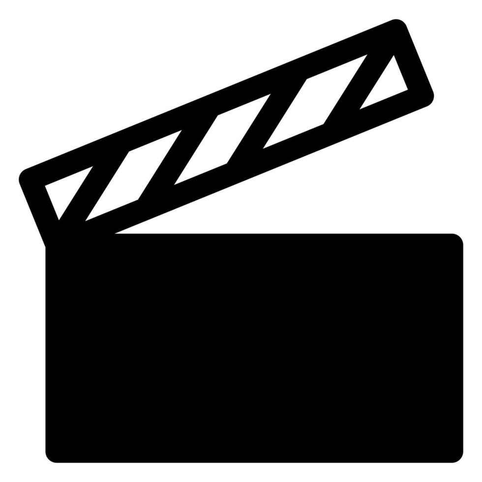 clapper glyph icon illustration isolated on white background vector