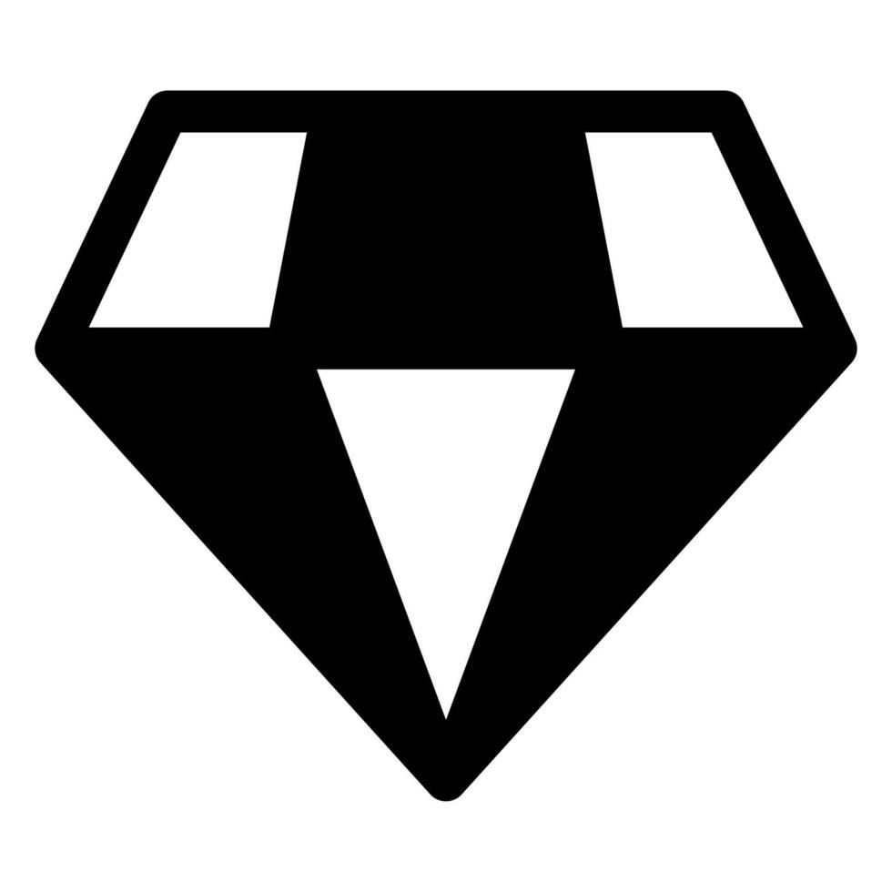 gem glyph icon illustration isolated on white background vector