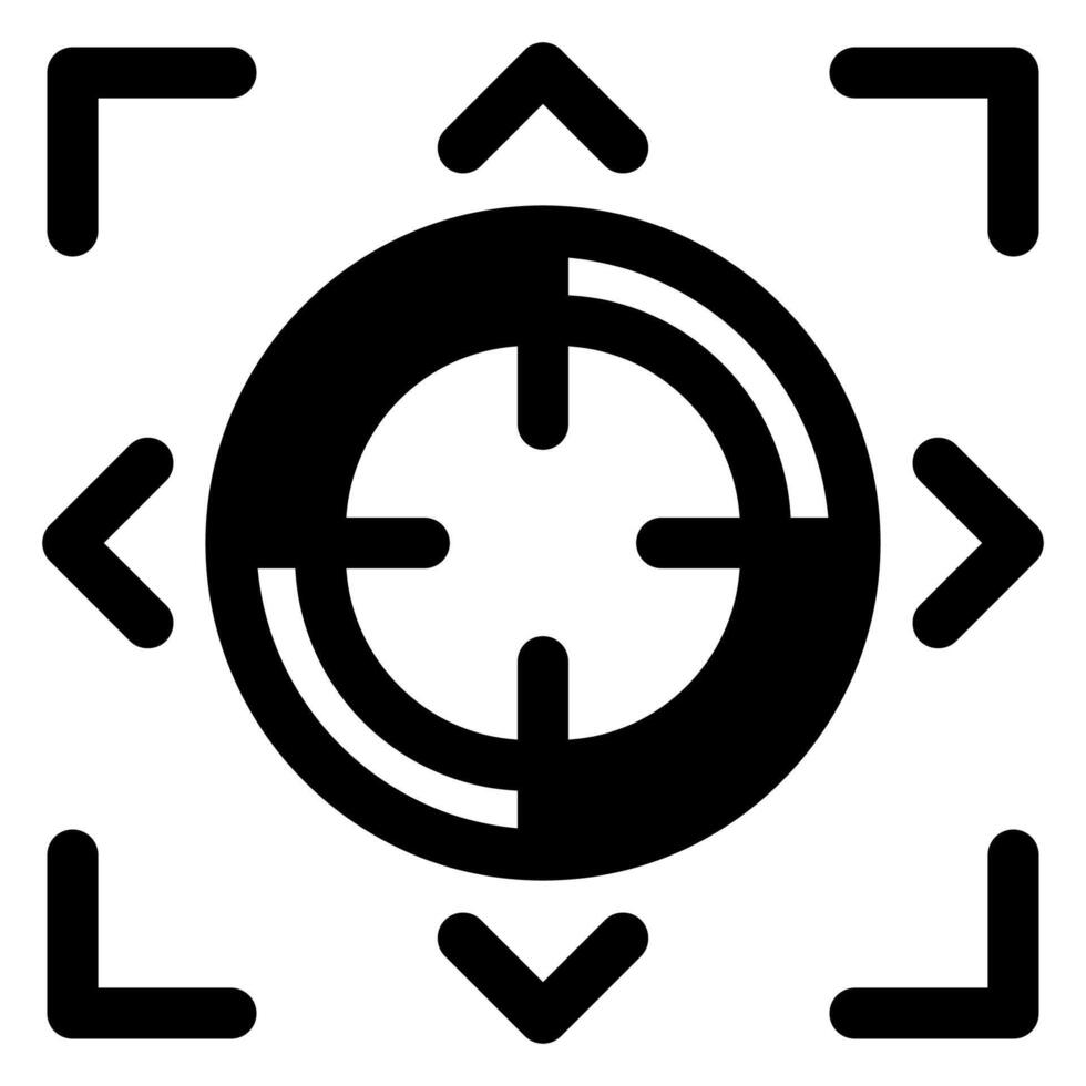 focus glyph icon illustration isolated on white background vector