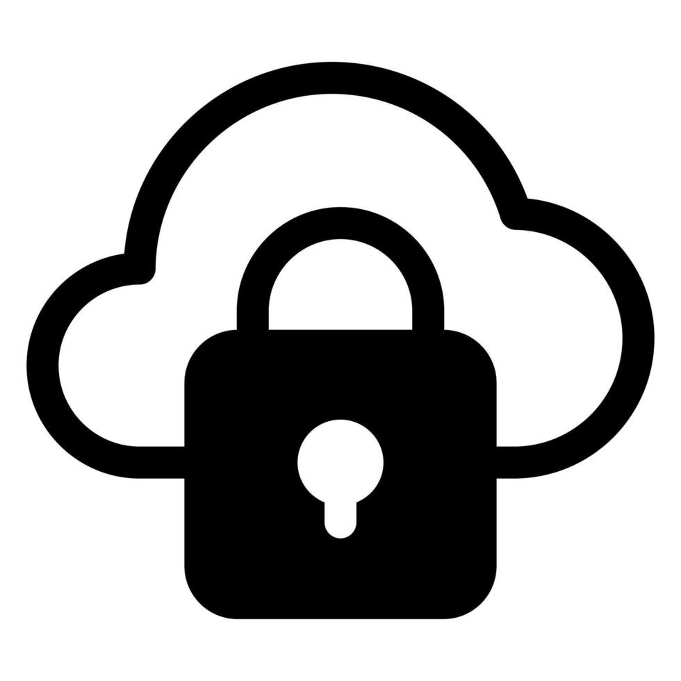 cloud glyph icon illustration isolated on white background vector