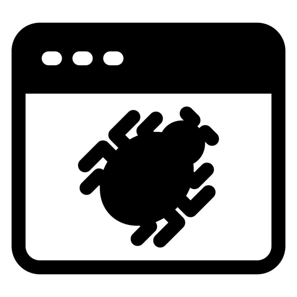 malware glyph icon illustration isolated on white background vector