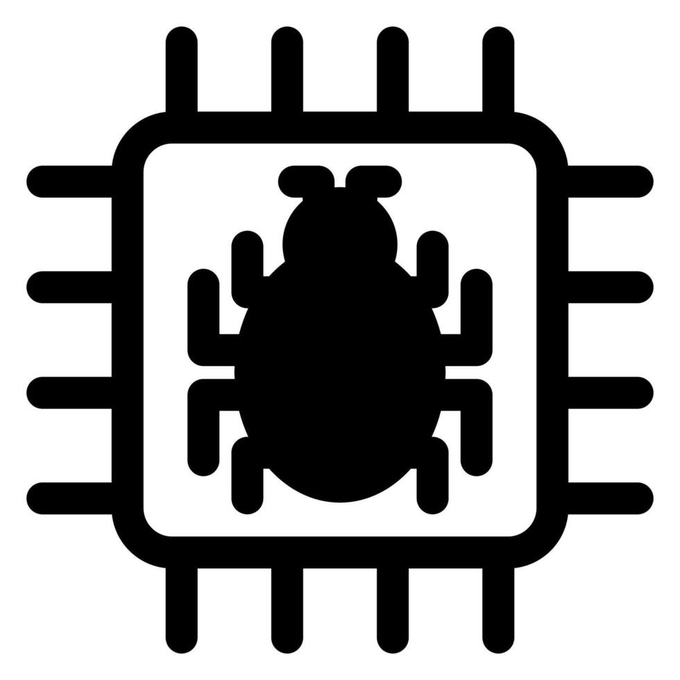 microchip glyph icon illustration isolated on white background vector