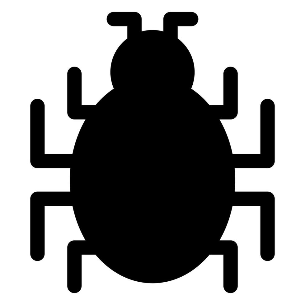 bug glyph icon illustration isolated on white background vector