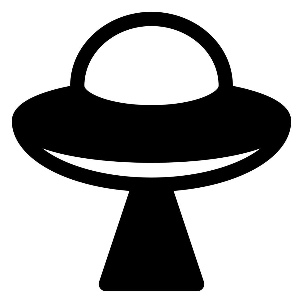flying ufo glyph icon illustration isolated on white background vector