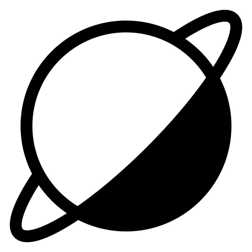 saturn glyph icon illustration isolated on white background vector