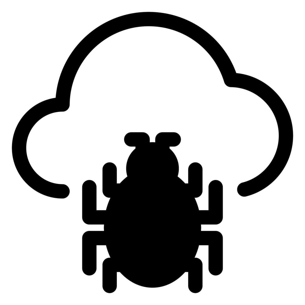 cloud glyph icon illustration isolated on white background vector