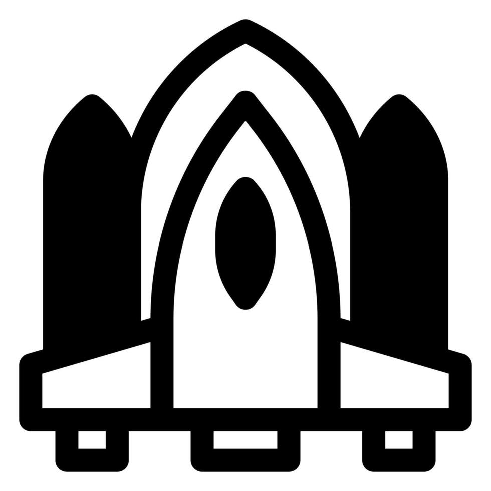 spaceship glyph icon illustration isolated on white background vector