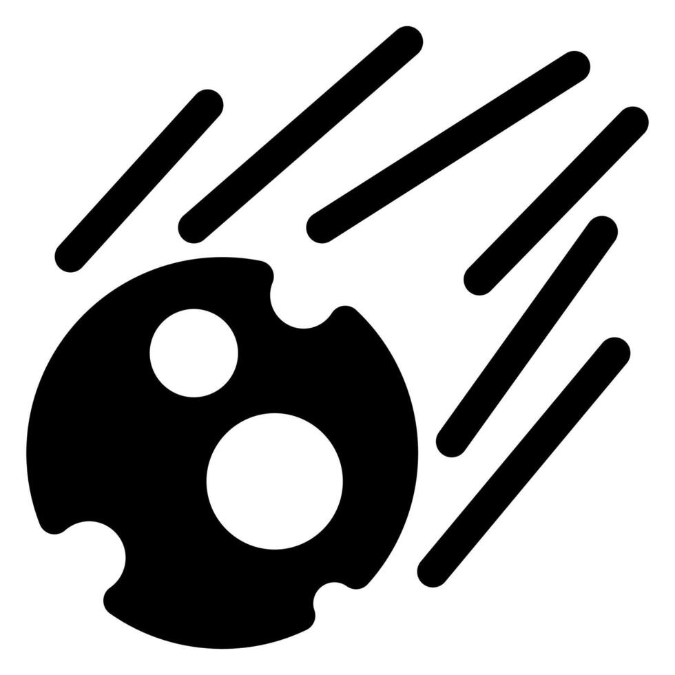 meteor glyph icon illustration isolated on white background vector