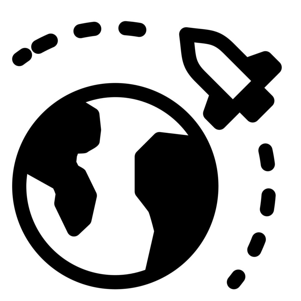 orbit glyph icon illustration isolated on white background vector