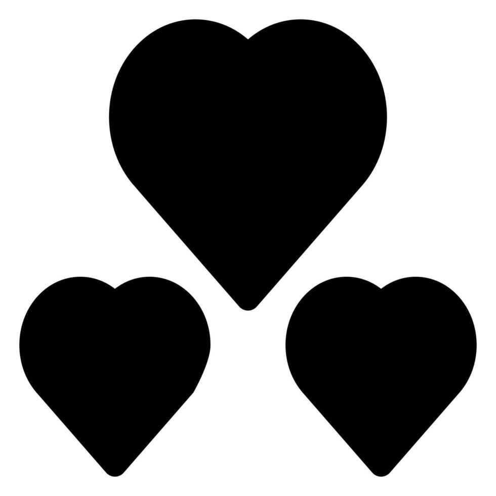 heart glyph icon illustration isolated on white background vector