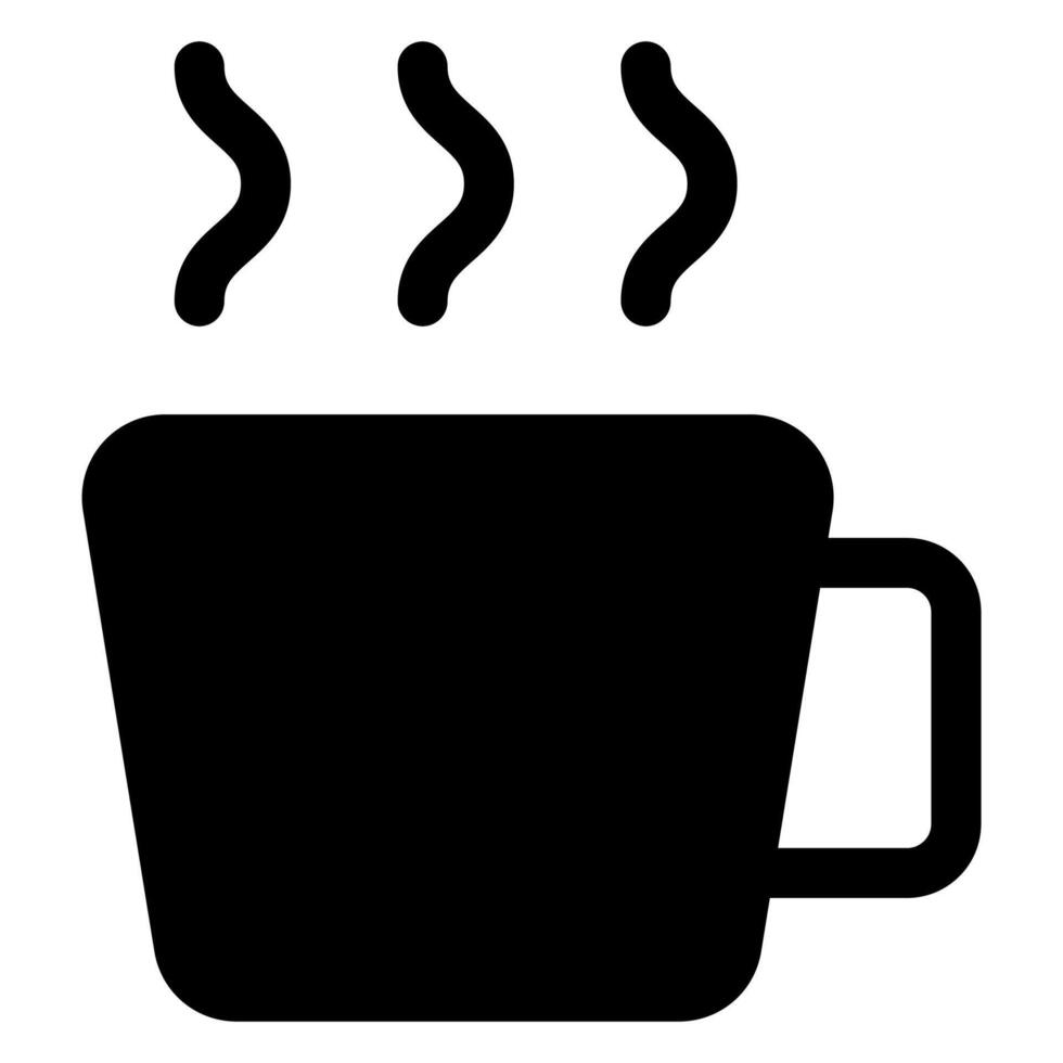 mug glyph icon illustration isolated on white background vector