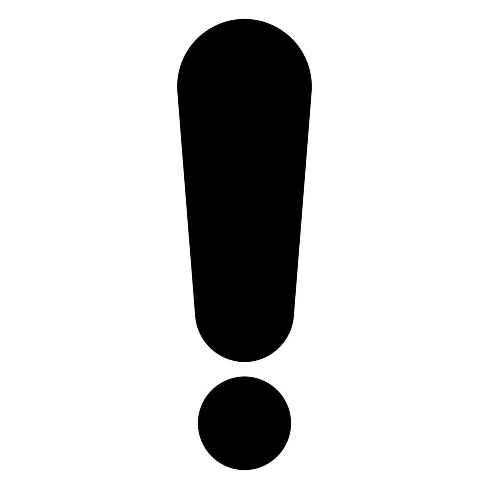 exclamation glyph icon illustration isolated on white background vector