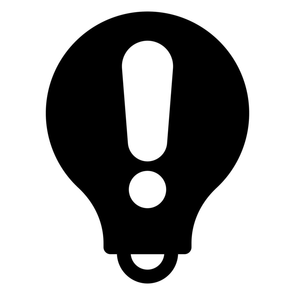 light bulb glyph icon illustration isolated on white background vector