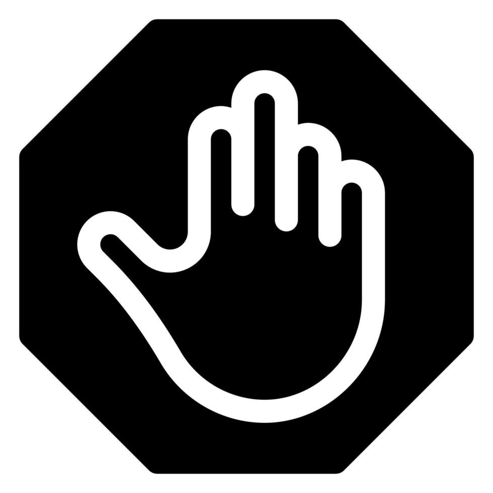 stop glyph icon illustration isolated on white background vector