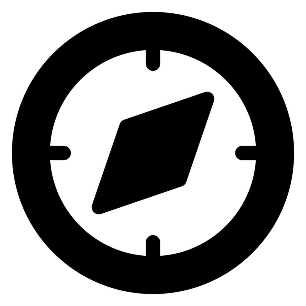 compass glyph icon illustration isolated on white background vector