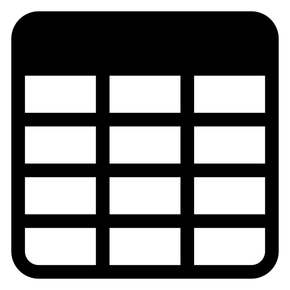 table glyph icon illustration isolated on white background vector