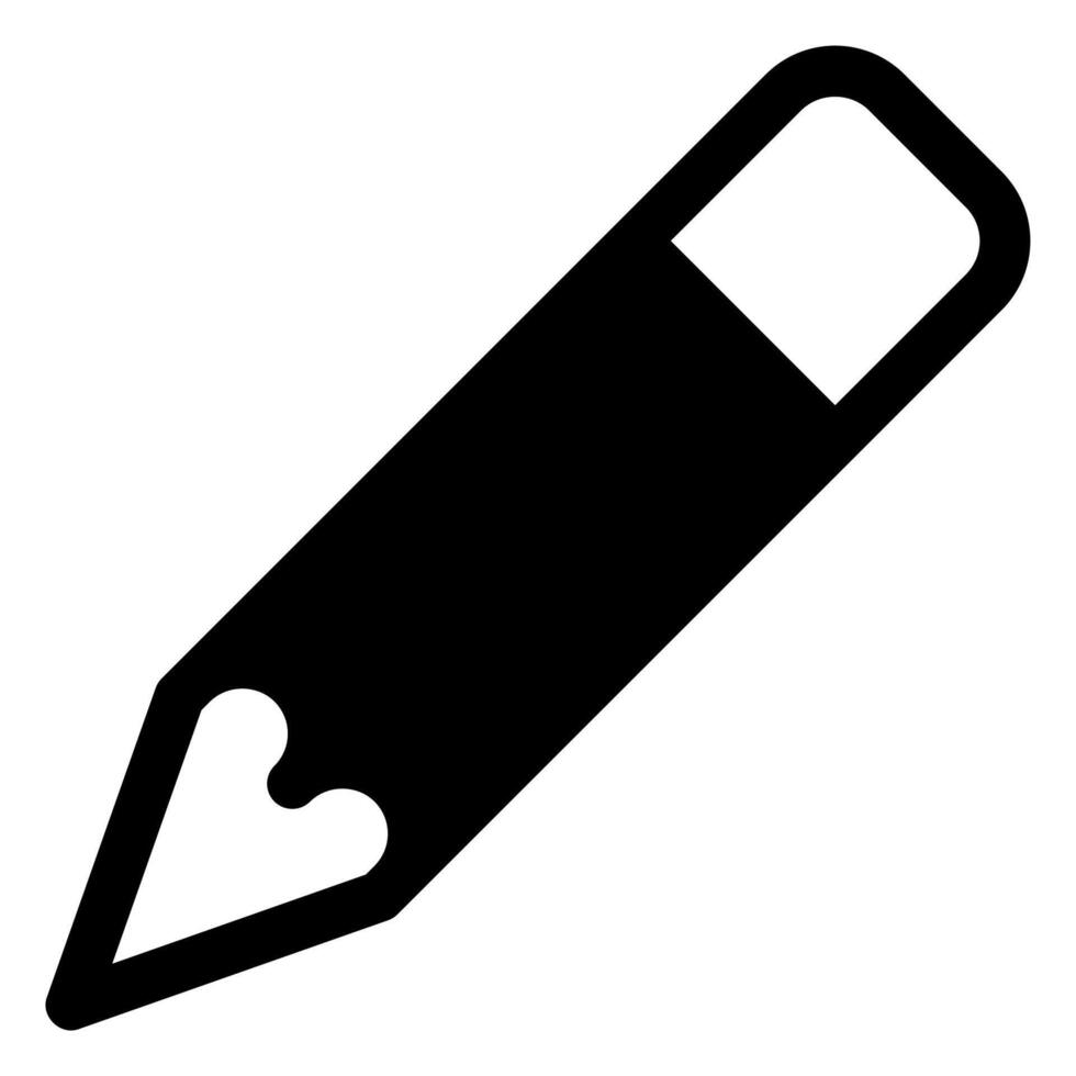 pencil glyph icon illustration isolated on white background vector