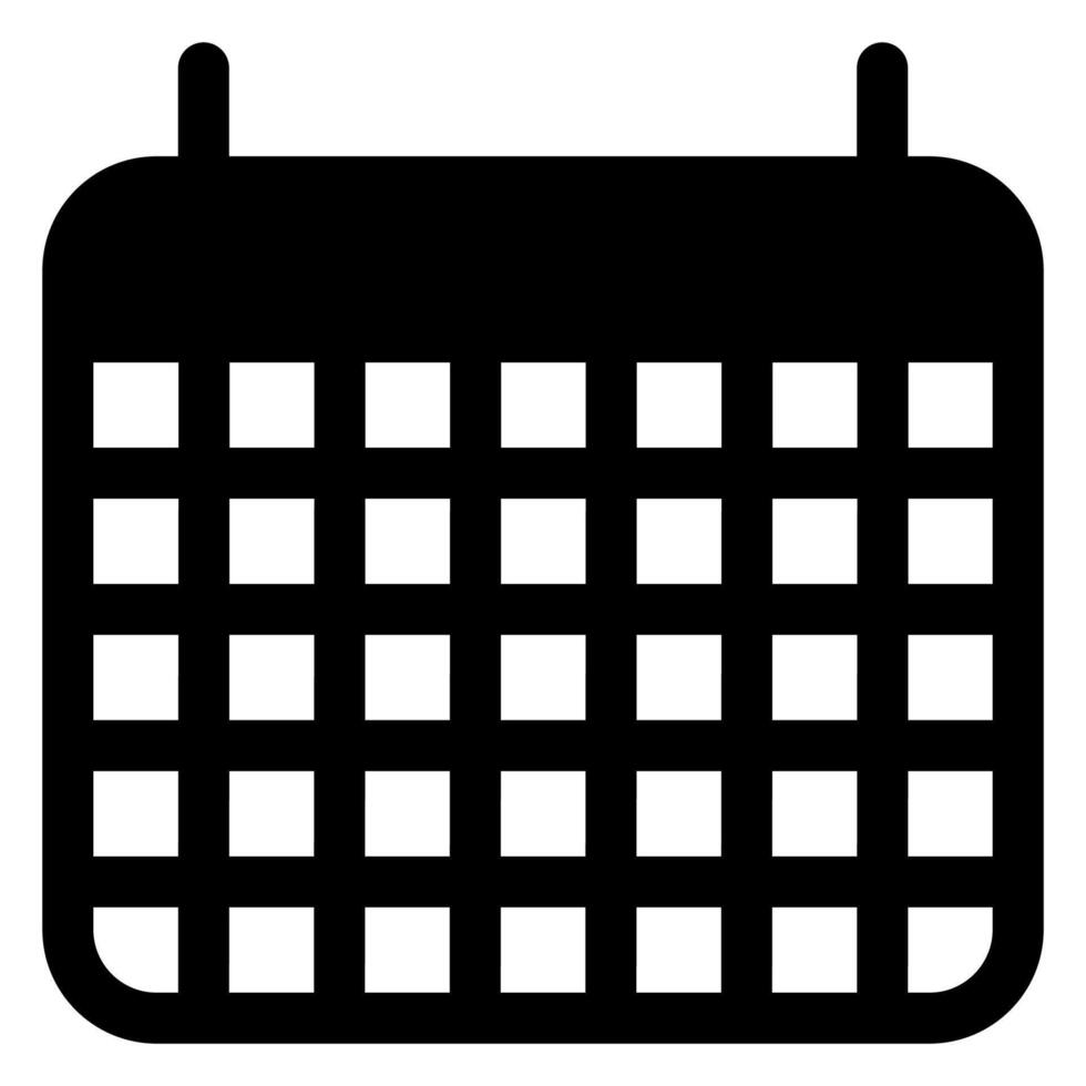 calendar glyph icon illustration isolated on white background vector