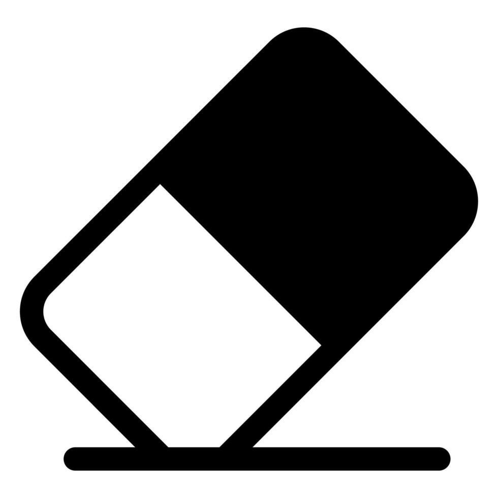 eraser glyph icon illustration isolated on white background vector