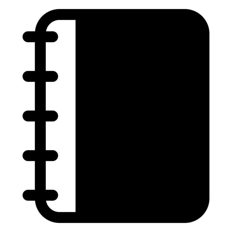 notebook glyph icon illustration isolated on white background vector