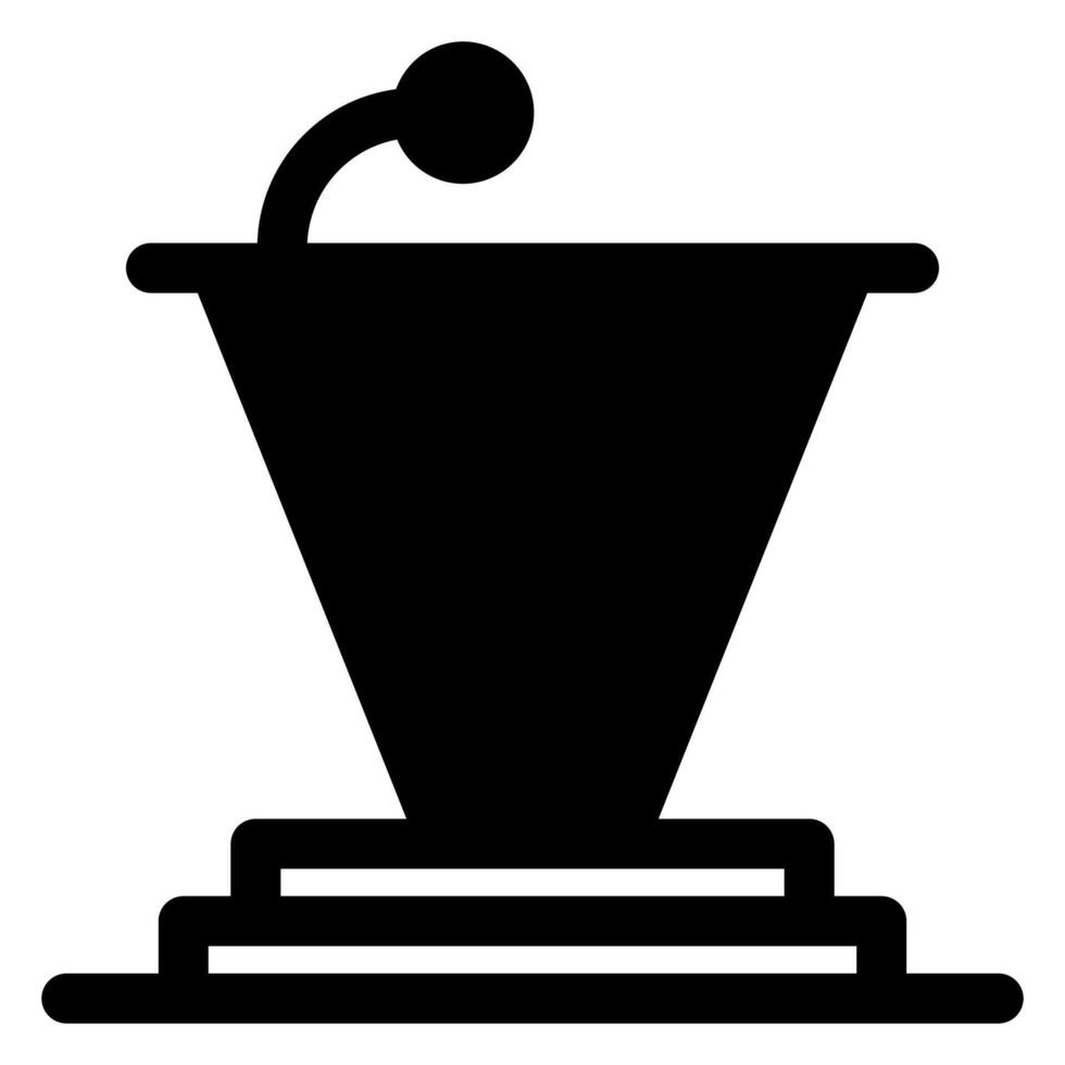 podium glyph icon illustration isolated on white background vector