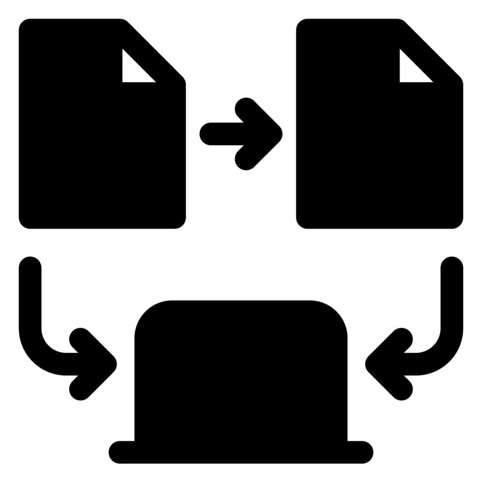 laptop glyph icon illustration isolated on white background vector