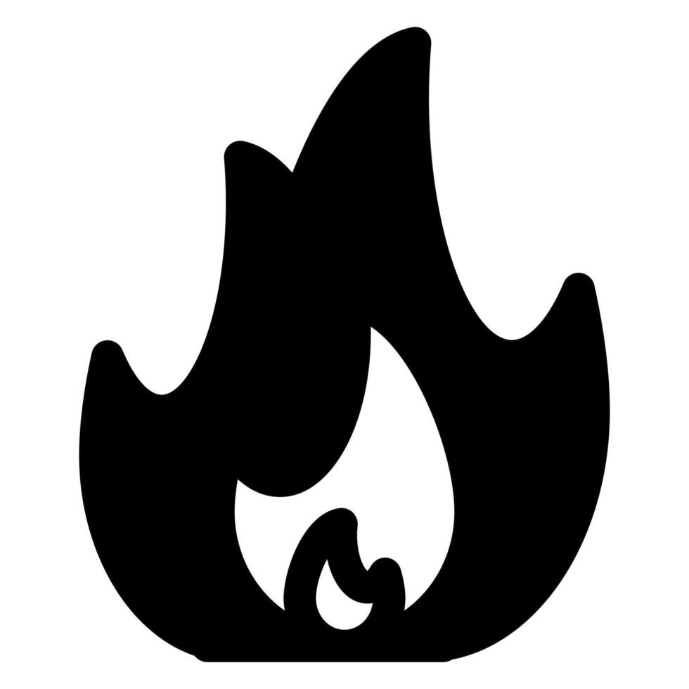 fire glyph icon illustration isolated on white background glyph icon illustration isolated on white background vector