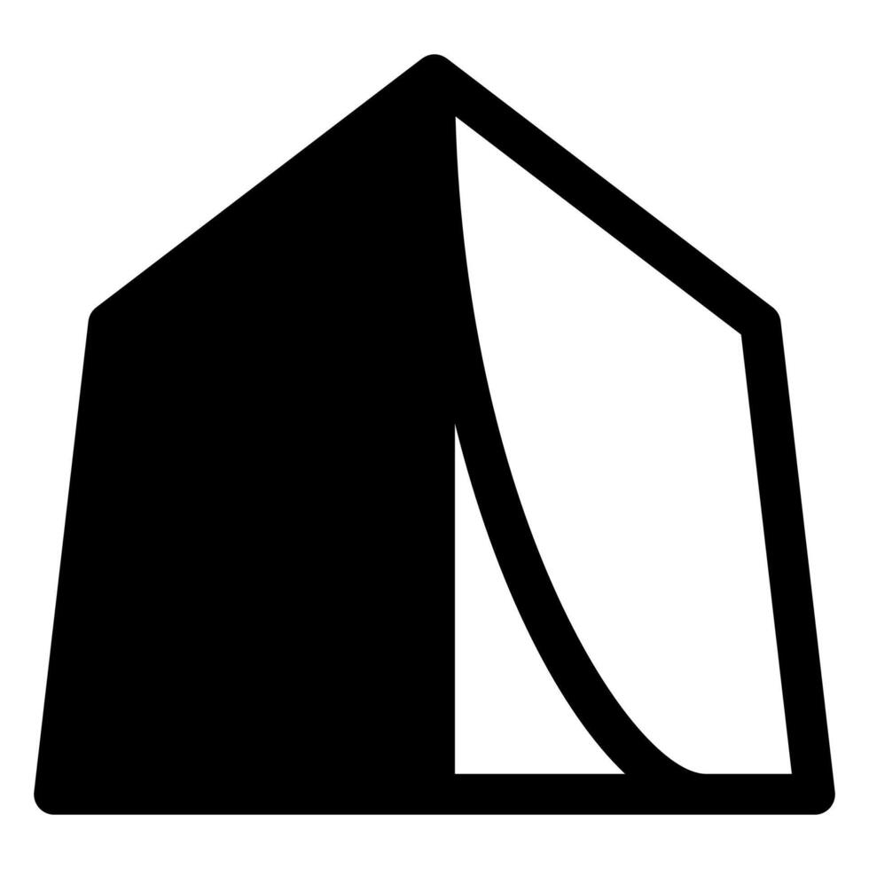 tent glyph icon illustration isolated on white background vector