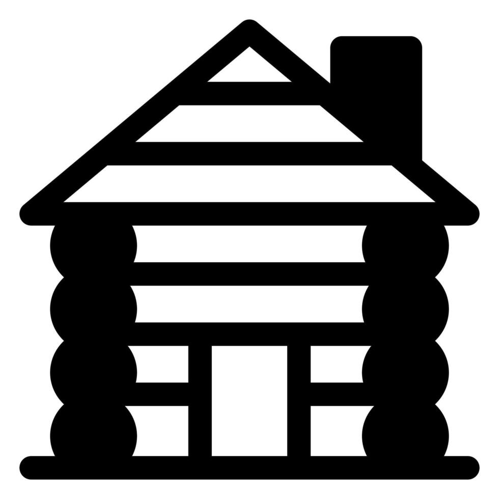 cabin glyph icon illustration isolated on white background vector