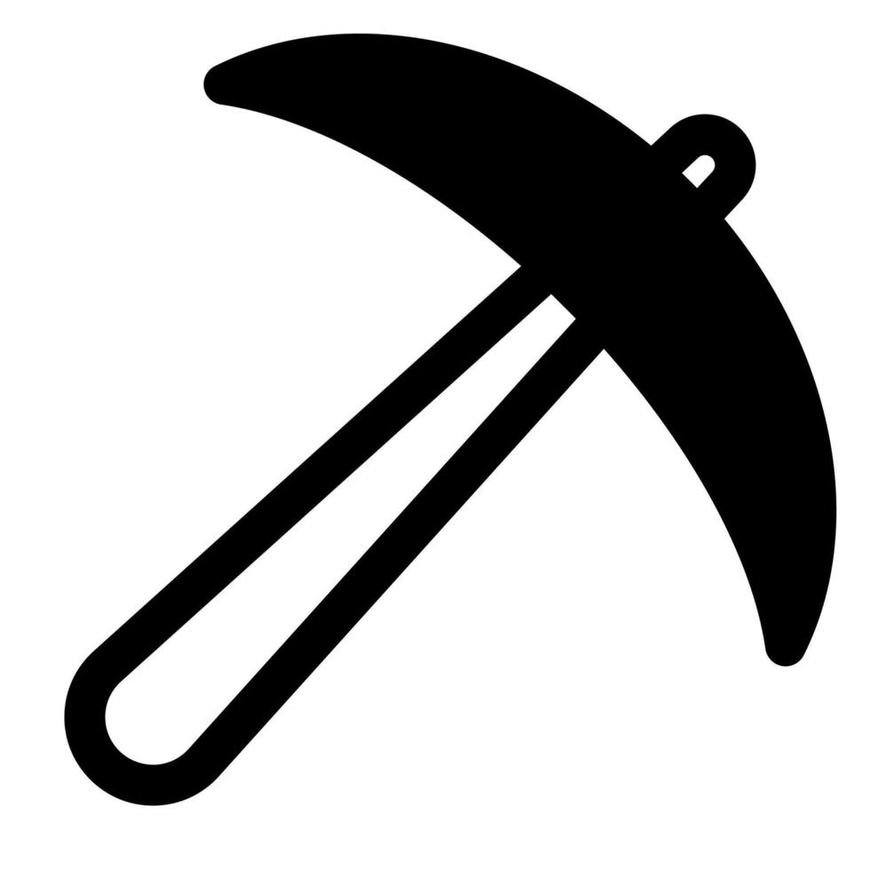 pickaxe glyph icon illustration isolated on white background vector