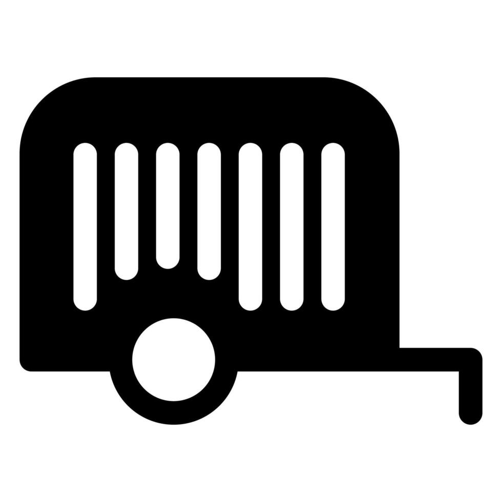 trailer glyph icon illustration isolated on white background vector