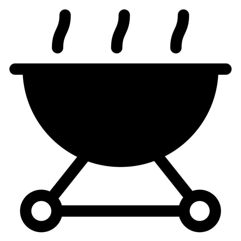 grill glyph e icon illustration isolated on white background vector