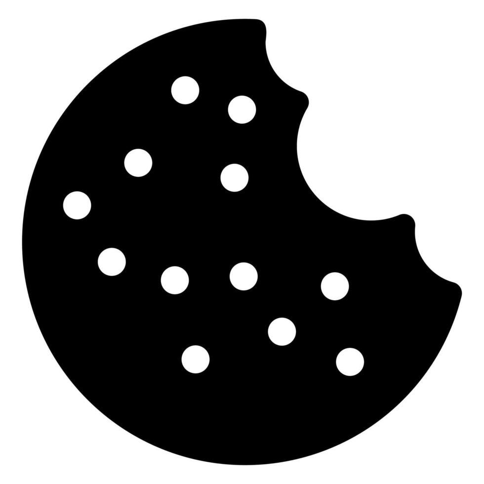 cookie glyph icon illustration isolated on white background vector