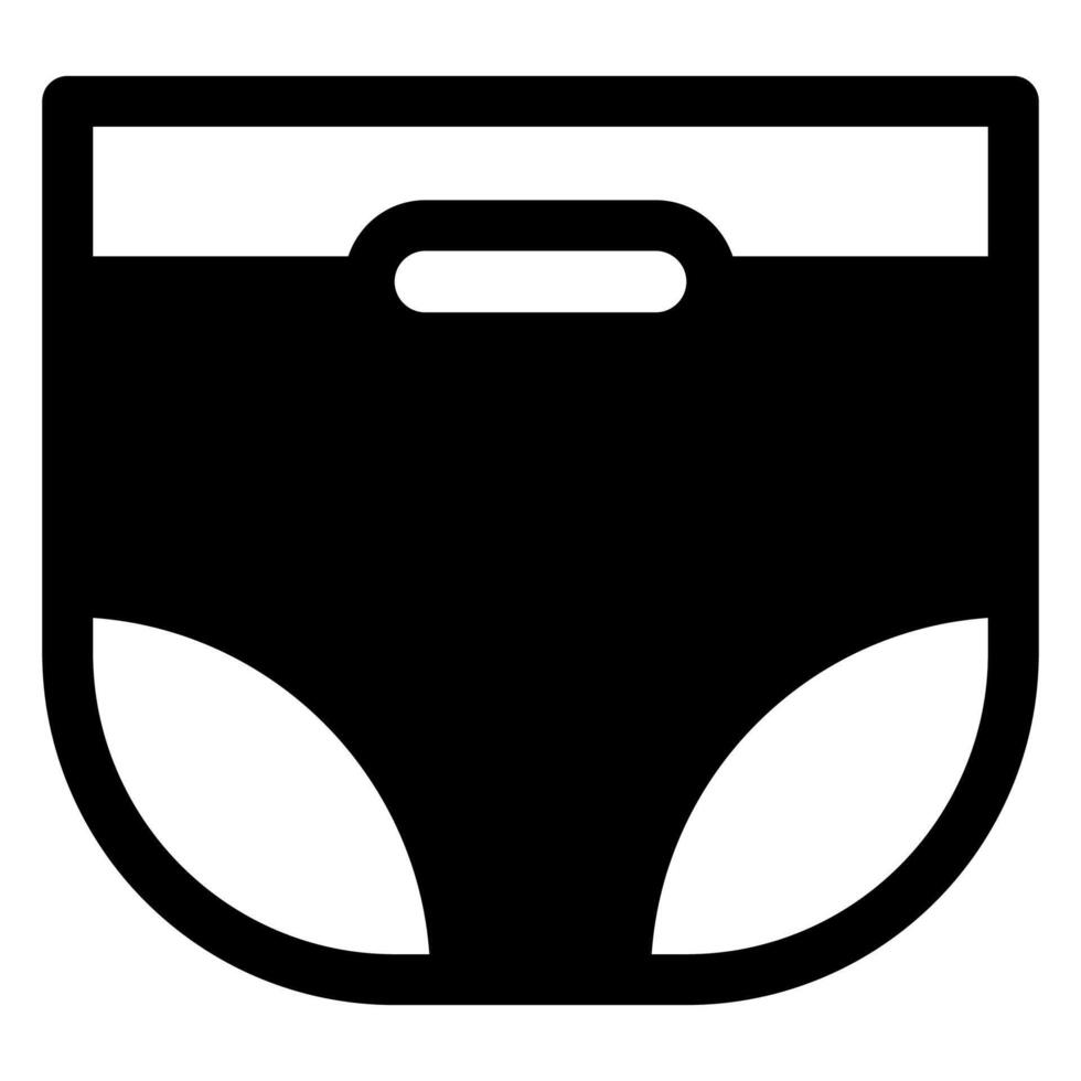 diaper glyph icon illustration isolated on white background vector