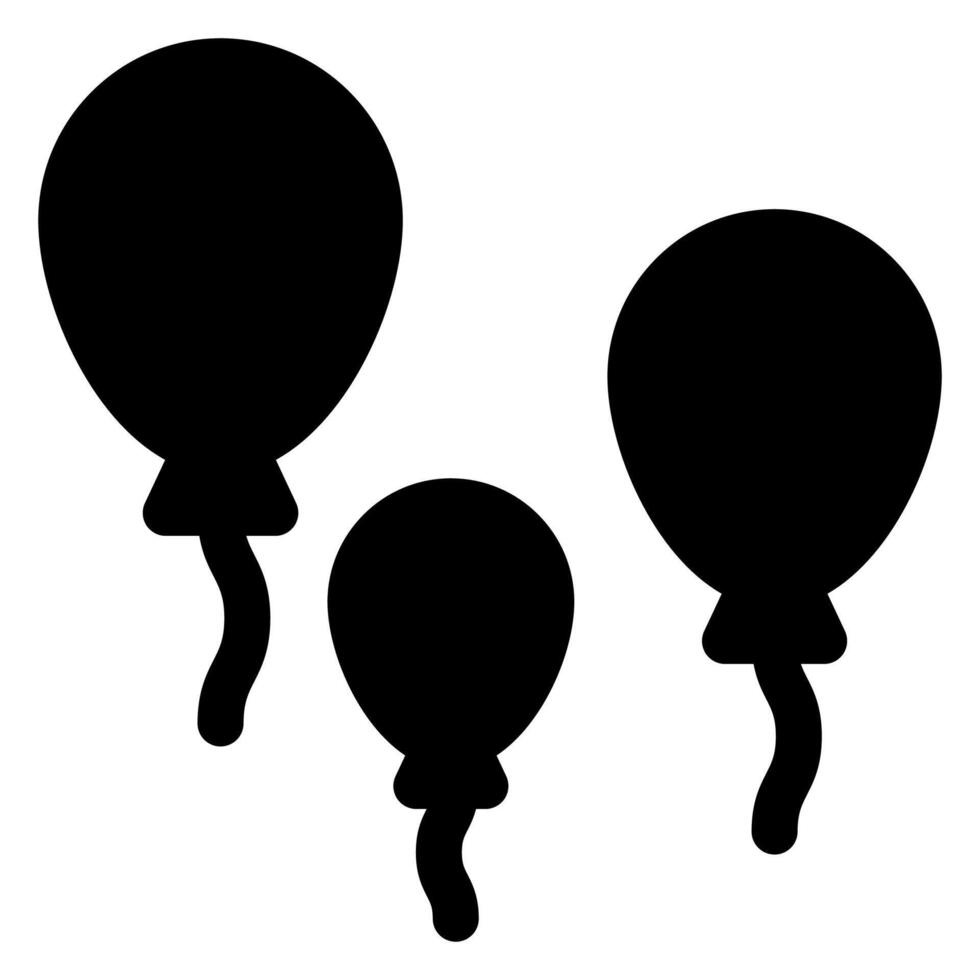 balloons glyph icon illustration isolated on white background vector