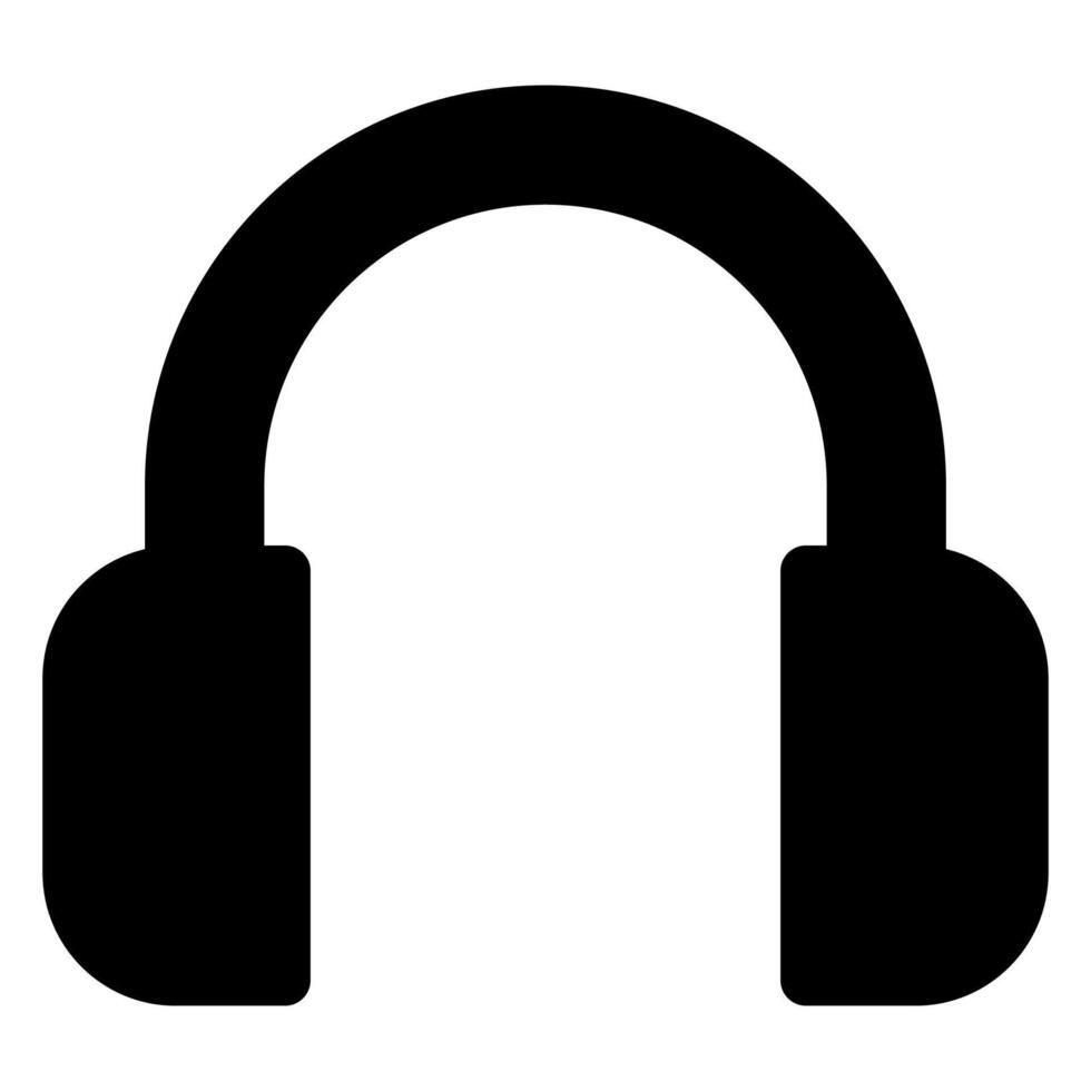 headphones glyph icon illustration isolated on white background vector