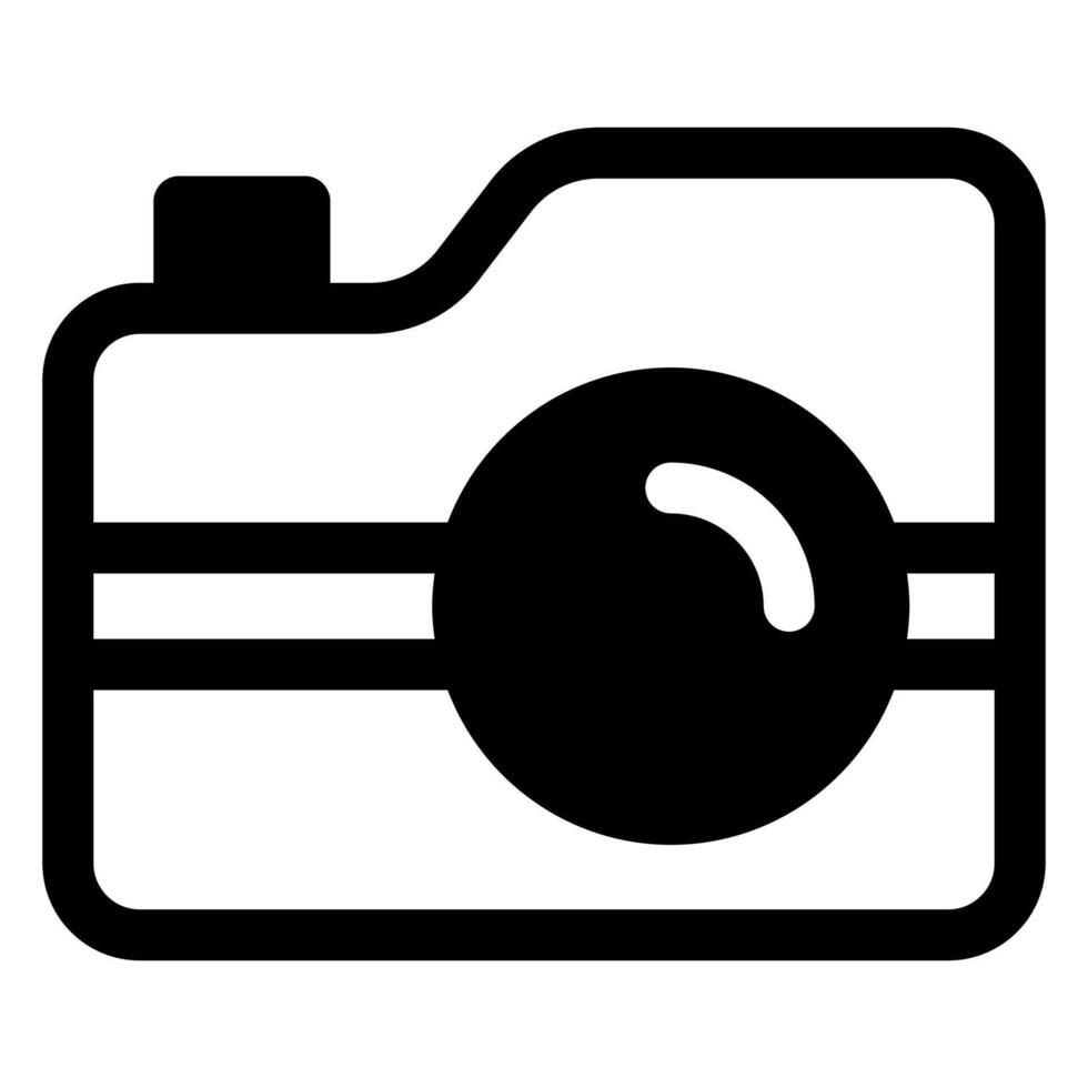 camera glyph icon illustration isolated on white background vector