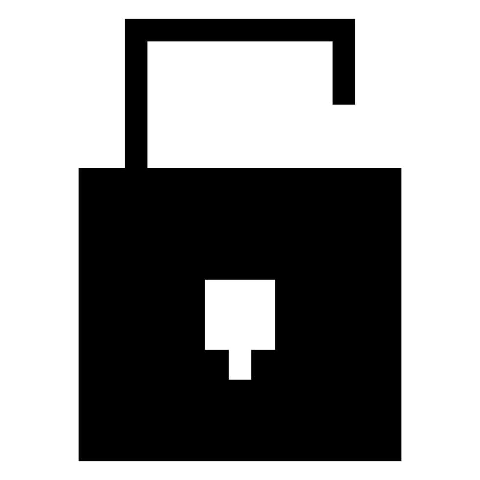 padlock glyph icon illustration isolated on white background vector