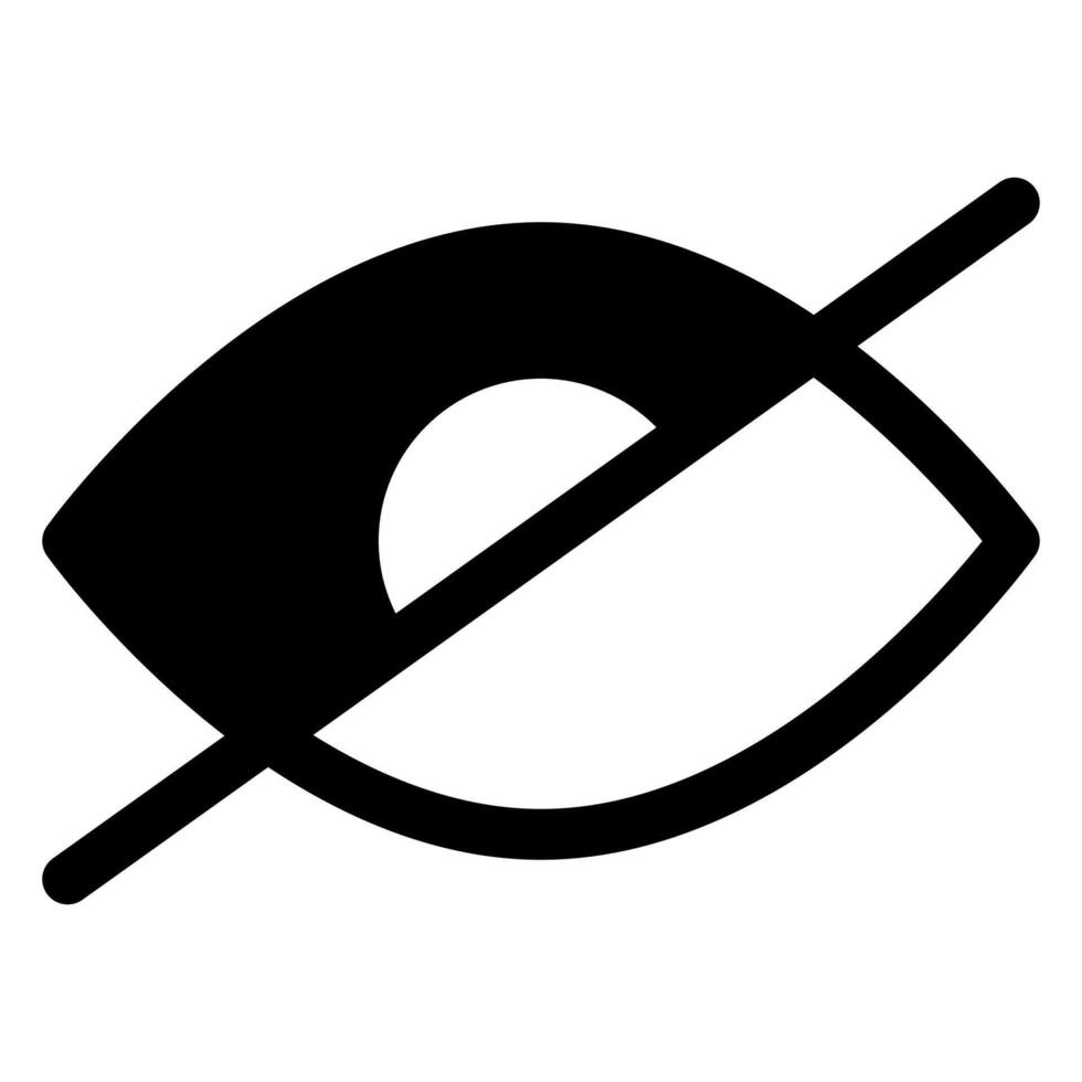 vision glyph icon illustration isolated on white background vector