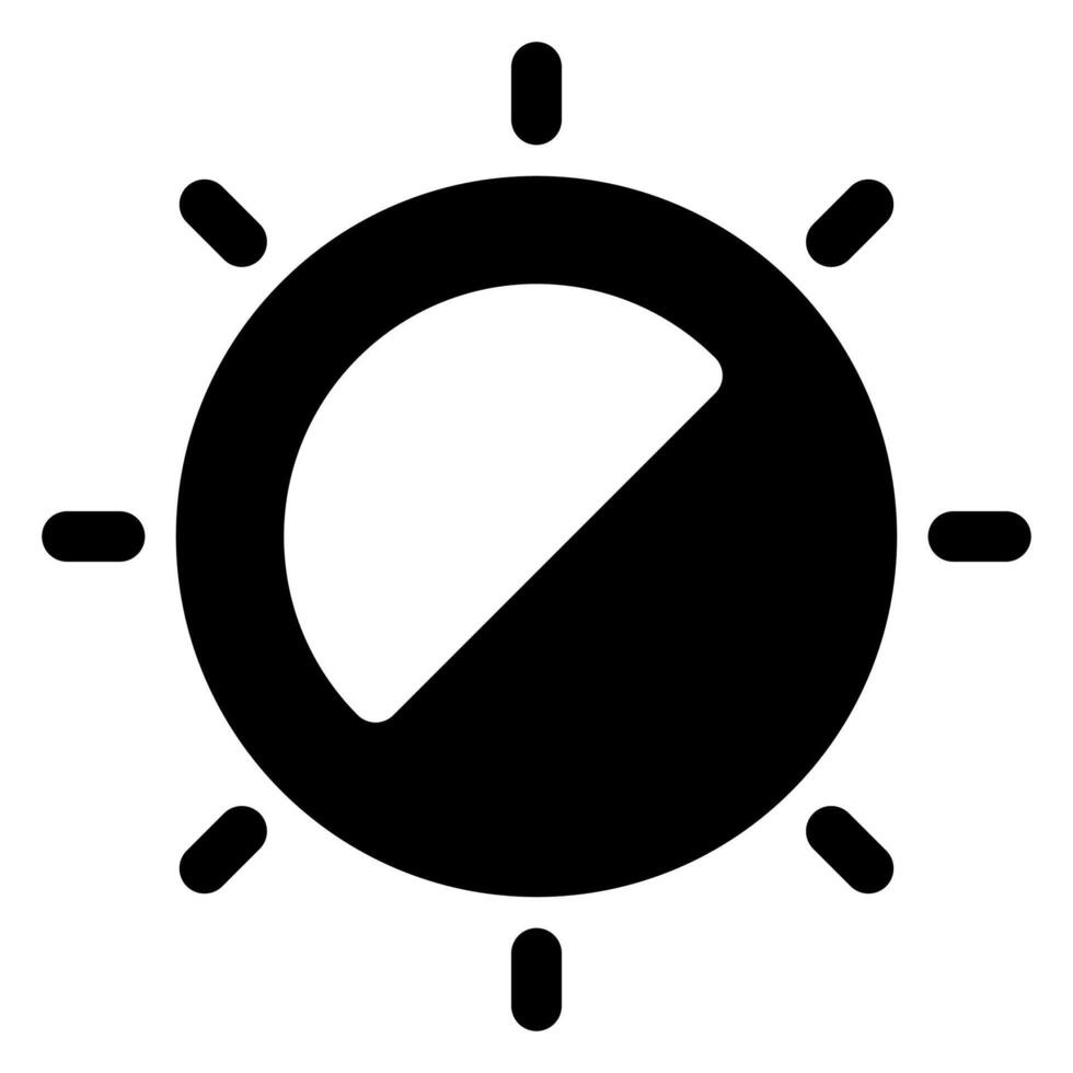 brightness glyph icon illustration isolated on white background vector