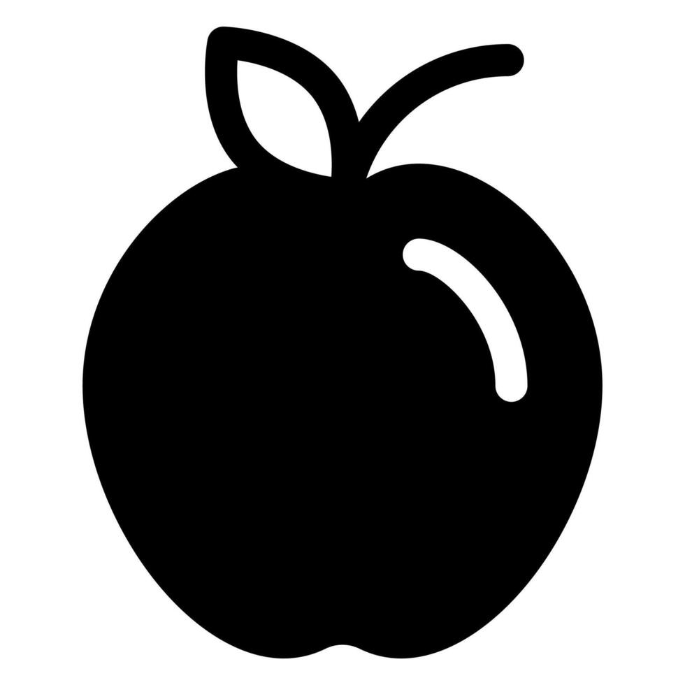 apple glyph icon illustration isolated on white background vector
