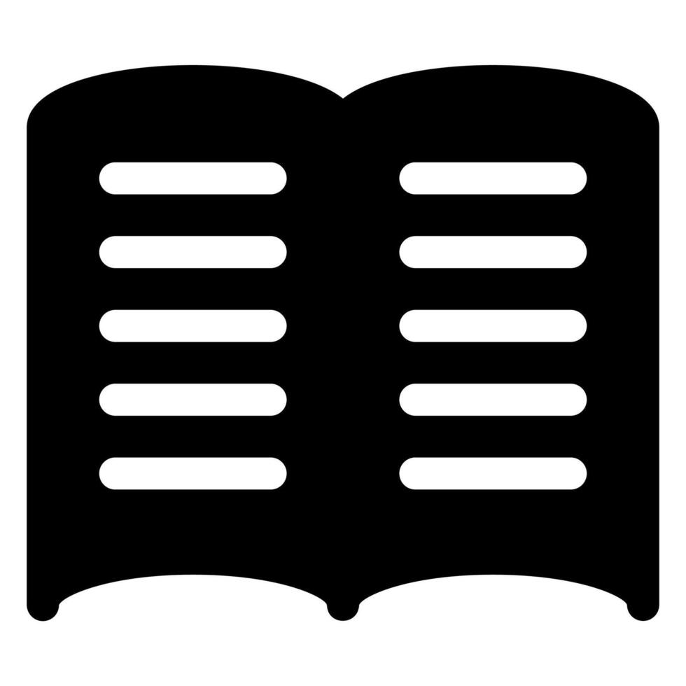 open book glyph icon illustration isolated on white background vector