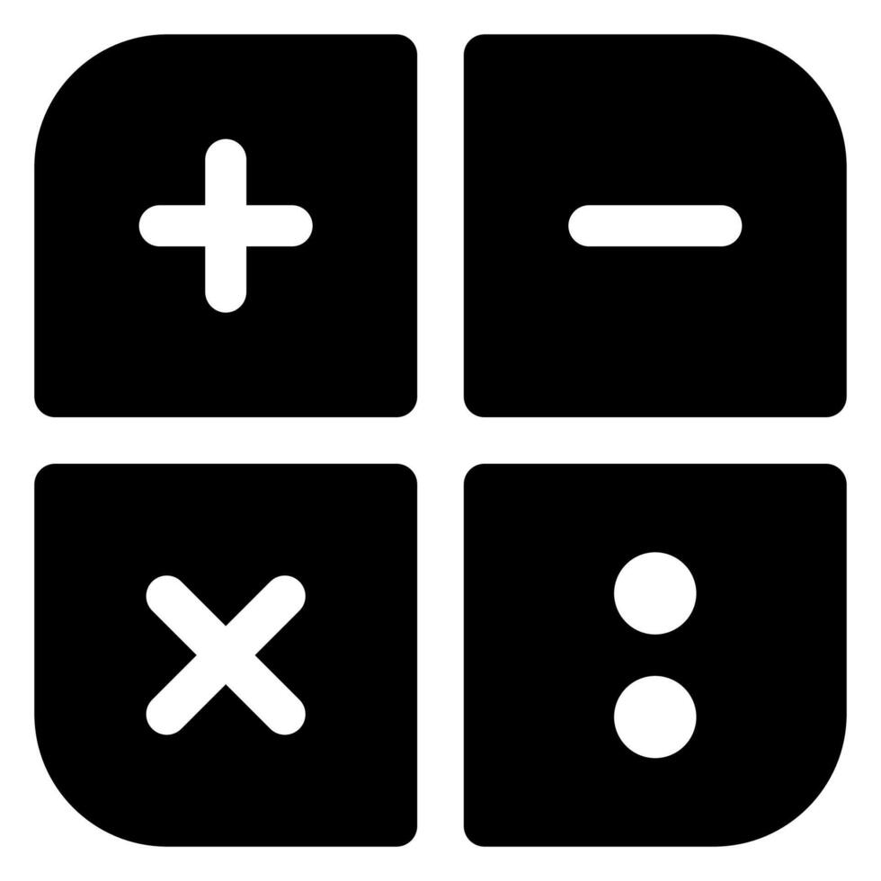 math glyph icon illustration isolated on white background vector