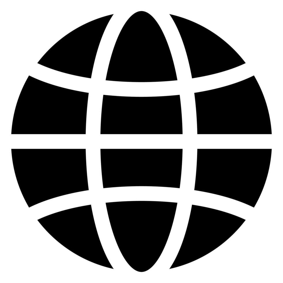 globe glyph icon illustration isolated on white background vector